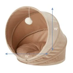 Frisco Foldable Canopy Cat Bed, Sandy Beige -Cat Supplies Sale 140164 PT3. AC SS1800 V1578441128