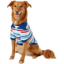 Frisco Striped Dog & Cat Polo Shirt, Red & Blue -Cat Supplies Sale 153590 PT2. AC SS1800 V1624902150
