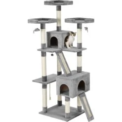 Frisco 72-in Faux Fur Cat Tree & Condo -Cat Supplies Sale 163744 PT5. AC SS1800 V1584453168