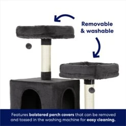 Frisco 64-in Cat Tree With Hammock, Condo, 2 Top Perches With Bed -Cat Supplies Sale 214387 PT3. AC SS1800 V1667227576