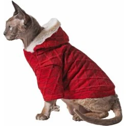 Frisco Textured Knit Dog & Cat Hoodie -Cat Supplies Sale 224233 PT3. AC SS1800 V1637667403