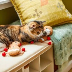 Frisco Holiday Gingerbread Pals Plush Kicker Cat Toy With Catnip, 2 Count -Cat Supplies Sale 233303 PT2. AC SS1800 V1602172387