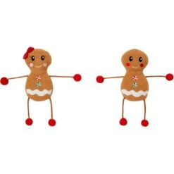 Frisco Holiday Gingerbread Pals Plush Kicker Cat Toy With Catnip, 2 Count -Cat Supplies Sale 233303 PT3. AC SS1800 V1600708061