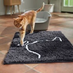 Frisco Microfiber Chenille Cat Silhouette Litter Mat -Cat Supplies Sale 235902 PT4. AC SS1800 V1676556246
