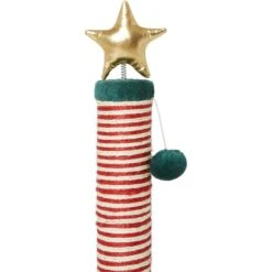 Frisco Holiday 29.5-in Candy Cane Sisal Cat Scratching Post With Toy -Cat Supplies Sale 236565 PT4. AC SS1800 V1601331360