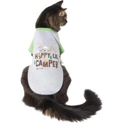 Frisco Happy Lil' Camper Dog & Cat T-Shirt -Cat Supplies Sale 248789 PT2. AC SS1800 V1644959832