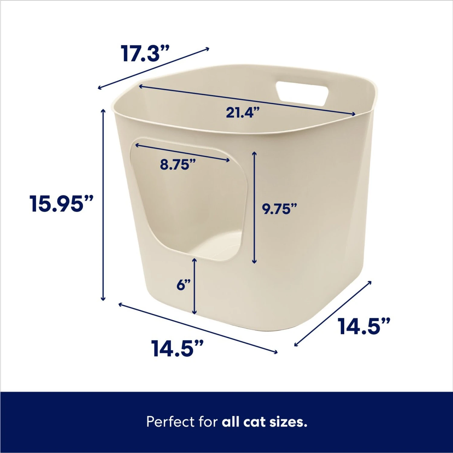 Frisco Leaf High-Sided Cat Litter Box, Large 2 Frisco Leaf High-Sided Cat Litter Box, Large - Image 2