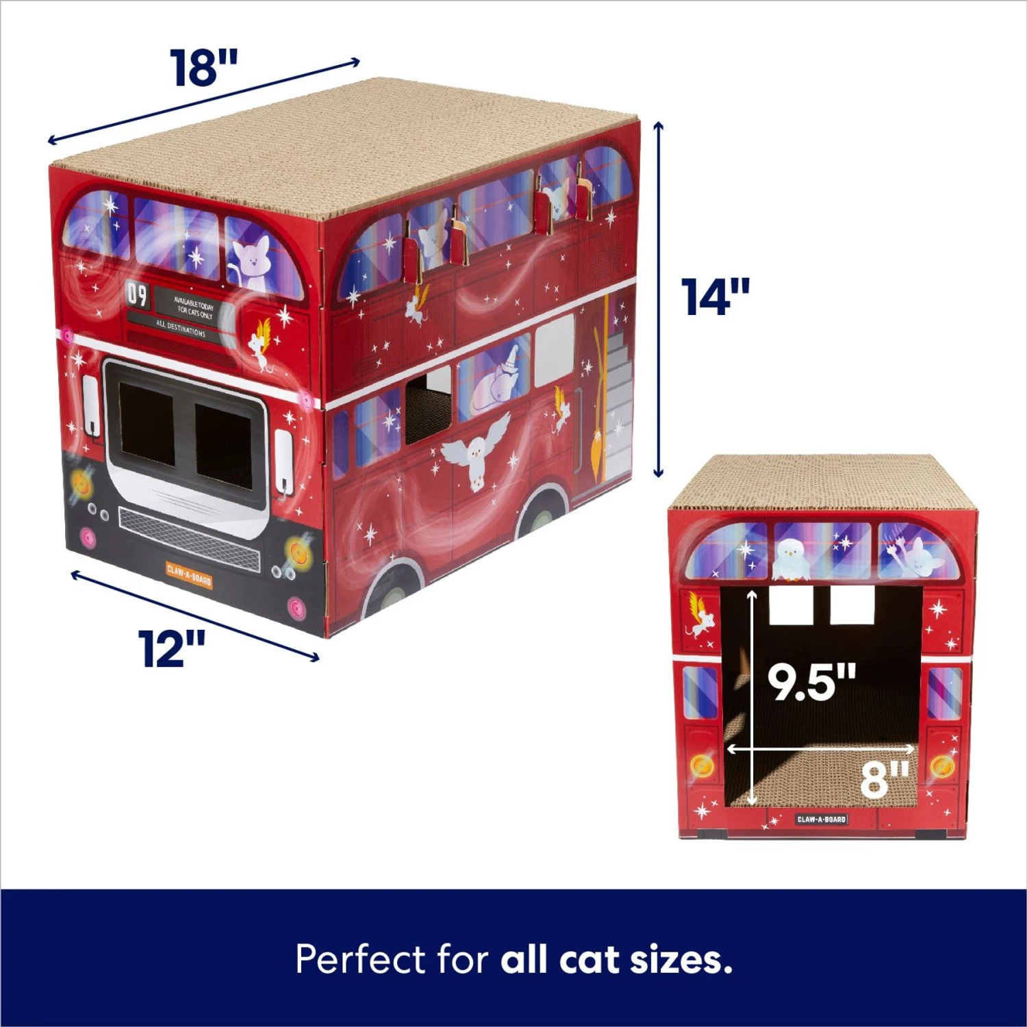 Frisco Magic Bus Cardboard Cat House, 2-Story 2 Frisco Magic Bus Cardboard Cat House, 2-Story - Image 2