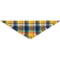 Frisco Blue/Yellow Plaid Dog & Cat Flannel Bandana -Cat Supplies Sale 267901 PT4. AC SS1800 V1637689929