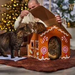Frisco Holiday Gingerbread House Cardboard Cat House Cat Toy -Cat Supplies Sale 287289 PT3. AC SS1800 V1695046487