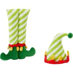 Frisco Holiday Elf Legs & Hat Plush Cat Toy With Catnip, 2 Count