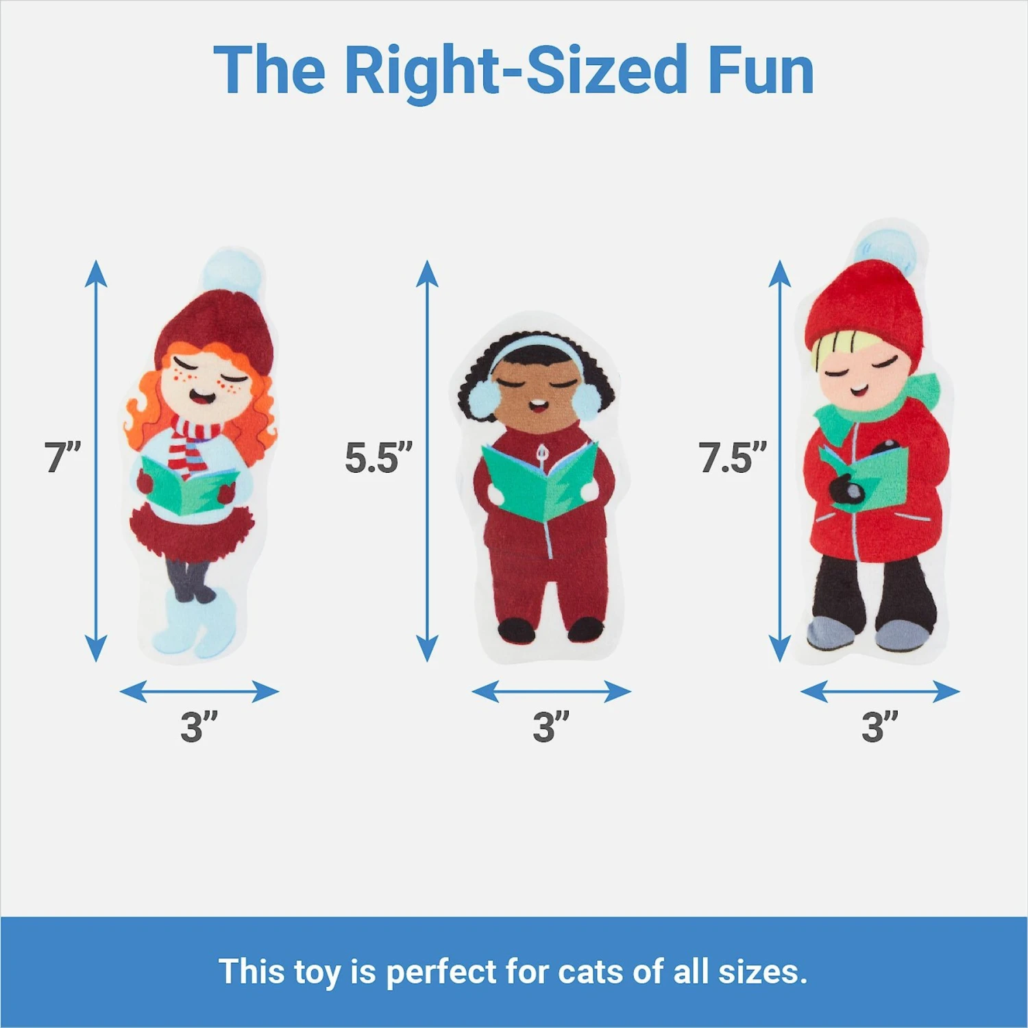 Frisco Holiday Carolers Plush Cat Toy With Catnip, 3 Count 2 Frisco Holiday Carolers Plush Cat Toy With Catnip, 3 Count - Image 2