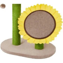 Frisco Sunflower Cat Scratching Post, Two Post With Lounger -Cat Supplies Sale 296688 PT2. AC SS1800 V1632856031