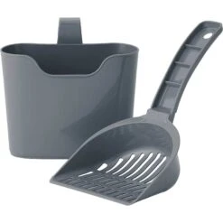 Frisco Plastic Litter Scooper With Caddy & IRIS USA Open Top Litter Box With Scatter Shield -Cat Supplies Sale 298166 PT2. AC SS1800 V1623196049