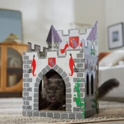 Frisco Castle Cardboard Cat House, 2-Story -Cat Supplies Sale 308822 PT4. AC SS1800 V1688677261