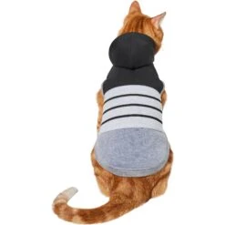 Frisco Gray Striped Dog & Cat Hoodie -Cat Supplies Sale 317305 PT2. AC SS1800 V1646434346