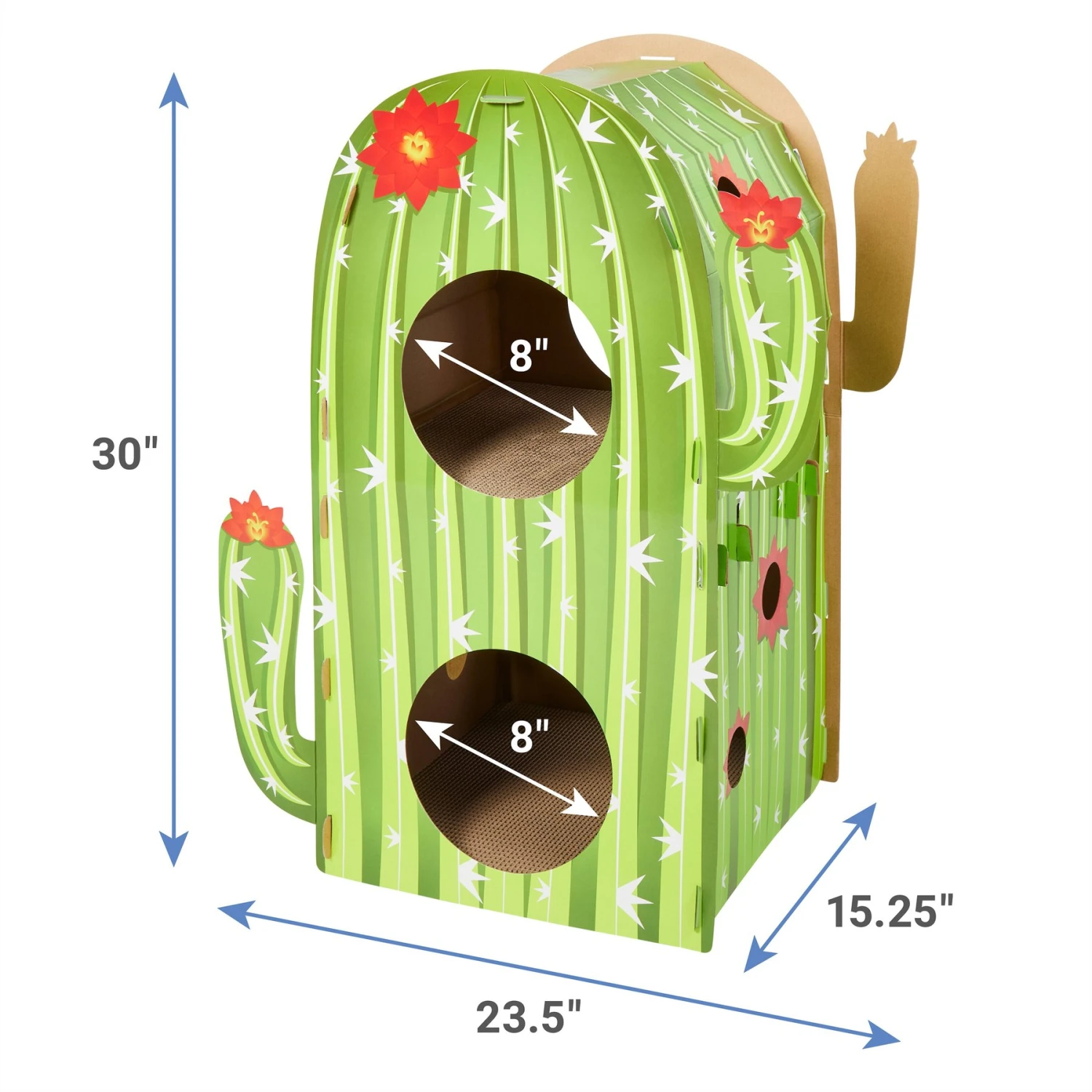Frisco Cactus Cardboard Cat House, 2-Story 2 Frisco Cactus Cardboard Cat House, 2-Story - Image 2