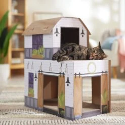 Frisco Farmhouse Cardboard Cat House, 2-Story -Cat Supplies Sale 317733 PT3. AC SS1800 V1676566492