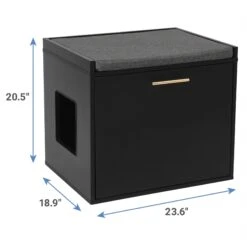 Frisco Drop Down Door Bench Cat Litter Box Cover -Cat Supplies Sale 322629 PT2. AC SS1800 V1653488860