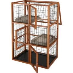 Frisco Collapsible Wood & Wire Cat Cage Playpen, 3 Level -Cat Supplies Sale 323215 PT3. AC SS1800 V1645497221
