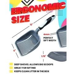 IPrimio Deep Shovel Cat Litter Scooper, X-Large -Cat Supplies Sale 352822 PT4. AC SS1800 V1642529506