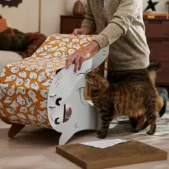 Frisco Halloween Cutie Ghost Cardboard Cat House With Catnip -Cat Supplies Sale 668358 PT3. AC SS1800 V1689343955