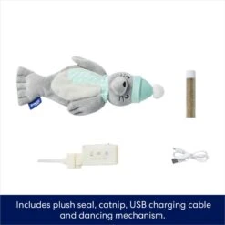 Frisco Holiday Interactive Flopping Seal Electronic Cat Toy With Catnip -Cat Supplies Sale 740102 PT2. AC SS1800 V1695046543