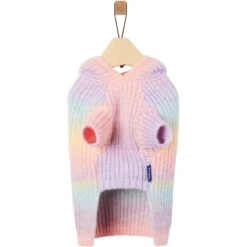 Frisco Soft Multi Stripe Ombre Dog & Cat Hooded Sweater -Cat Supplies Sale 742838 PT4. AC SS1800 V1693233980