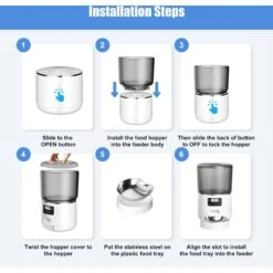 Bueteka Smart Feed Automatic Programmable Anti-Jamming Food Design Timed Cat Feeder, 4-lit -Cat Supplies Sale 815886 PT7. AC SS1800 V1685648724