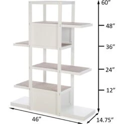 ZooVilla Bookshelf Cat Tree, White -Cat Supplies Sale 824014 PT3. AC SS1800 V1683567294