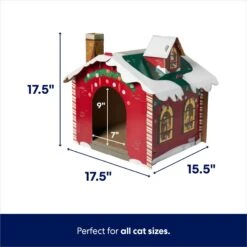Frisco Holiday Log Cabin Cardboard Cat House & Frisco Holiday Santa's Workshop Cardboard Cat House -Cat Supplies Sale 986198 PT6. AC SS1800 V1698257736