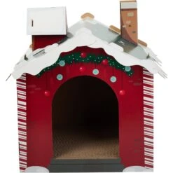 Frisco Holiday Log Cabin Cardboard Cat House & Frisco Holiday Santa's Workshop Cardboard Cat House -Cat Supplies Sale 986198 PT7. AC SS1800 V1698257790