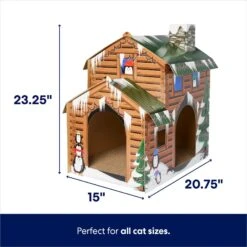 Frisco Holiday Log Cabin Cardboard Cat House & Frisco Holiday Christmas Tree Cardboard Cat House -Cat Supplies Sale 986238 PT2. AC SS1800 V1698258055