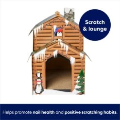Frisco Holiday Log Cabin Cardboard Cat House & Frisco Holiday Christmas Tree Cardboard Cat House -Cat Supplies Sale 986238 PT3. AC SS1800 V1698257790
