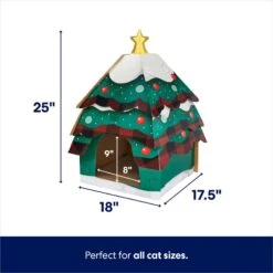 Frisco Holiday Log Cabin Cardboard Cat House & Frisco Holiday Christmas Tree Cardboard Cat House -Cat Supplies Sale 986238 PT6. AC SS1800 V1698258344