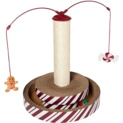 Frisco Holiday Santa Hat & Mistletoe Cat Tracks Cat Toy & Frisco Holiday Gingerbread Interactive Cat Scratcher Cat Toy With Catnip -Cat Supplies Sale 986246 PT5. AC SS1800 V1698258405