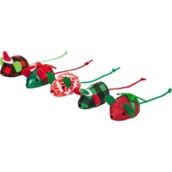Frisco Holiday Santa Hat & Mistletoe Cat Tracks Cat Toy & Frisco Holiday Mice Cat Toy With Catnip, 5 Count -Cat Supplies Sale 986278 PT5. AC SS1800 V1698258405
