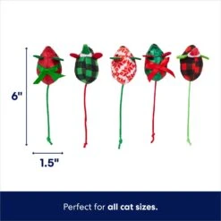 Frisco Holiday Santa Hat & Mistletoe Cat Tracks Cat Toy & Frisco Holiday Mice Cat Toy With Catnip, 5 Count -Cat Supplies Sale 986278 PT6. AC SS1800 V1698258116
